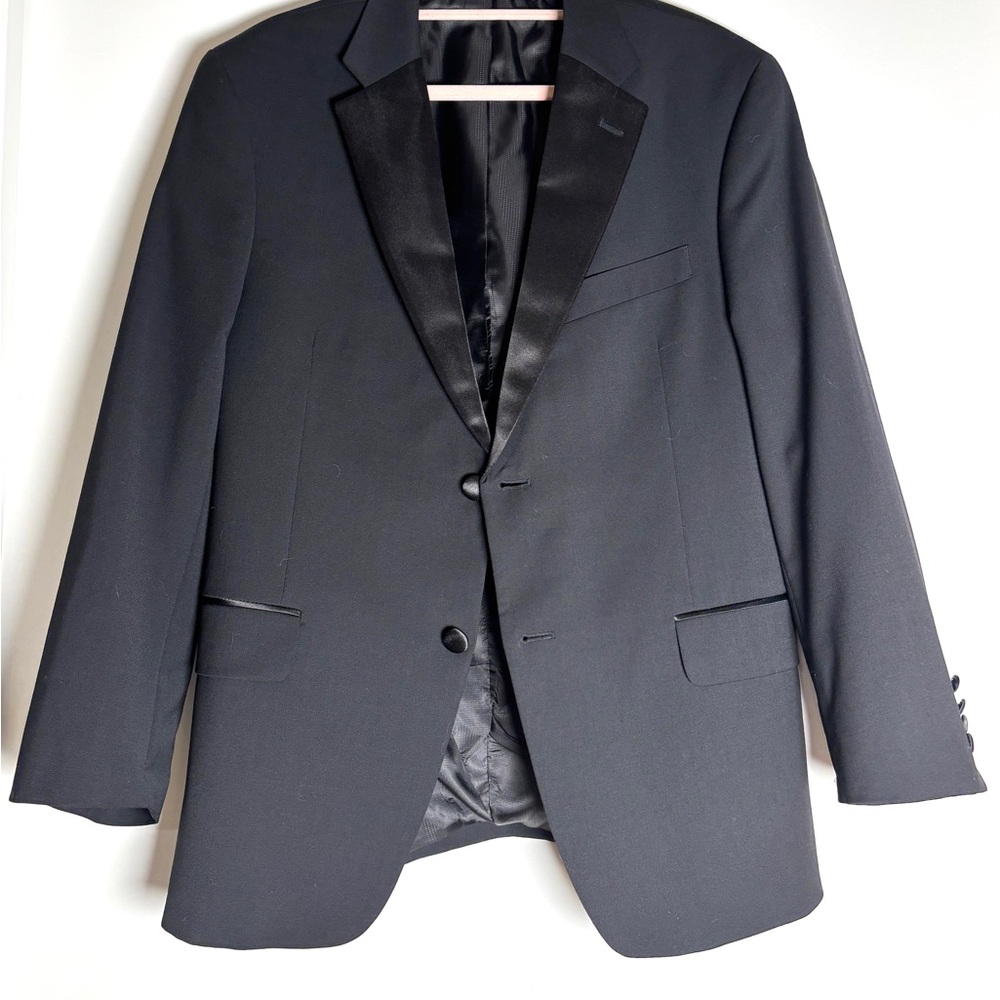 Vintage Saks Fifth Avenue Tuxedo Blazer | Satin Lapel Black Jacket | Old Money H
